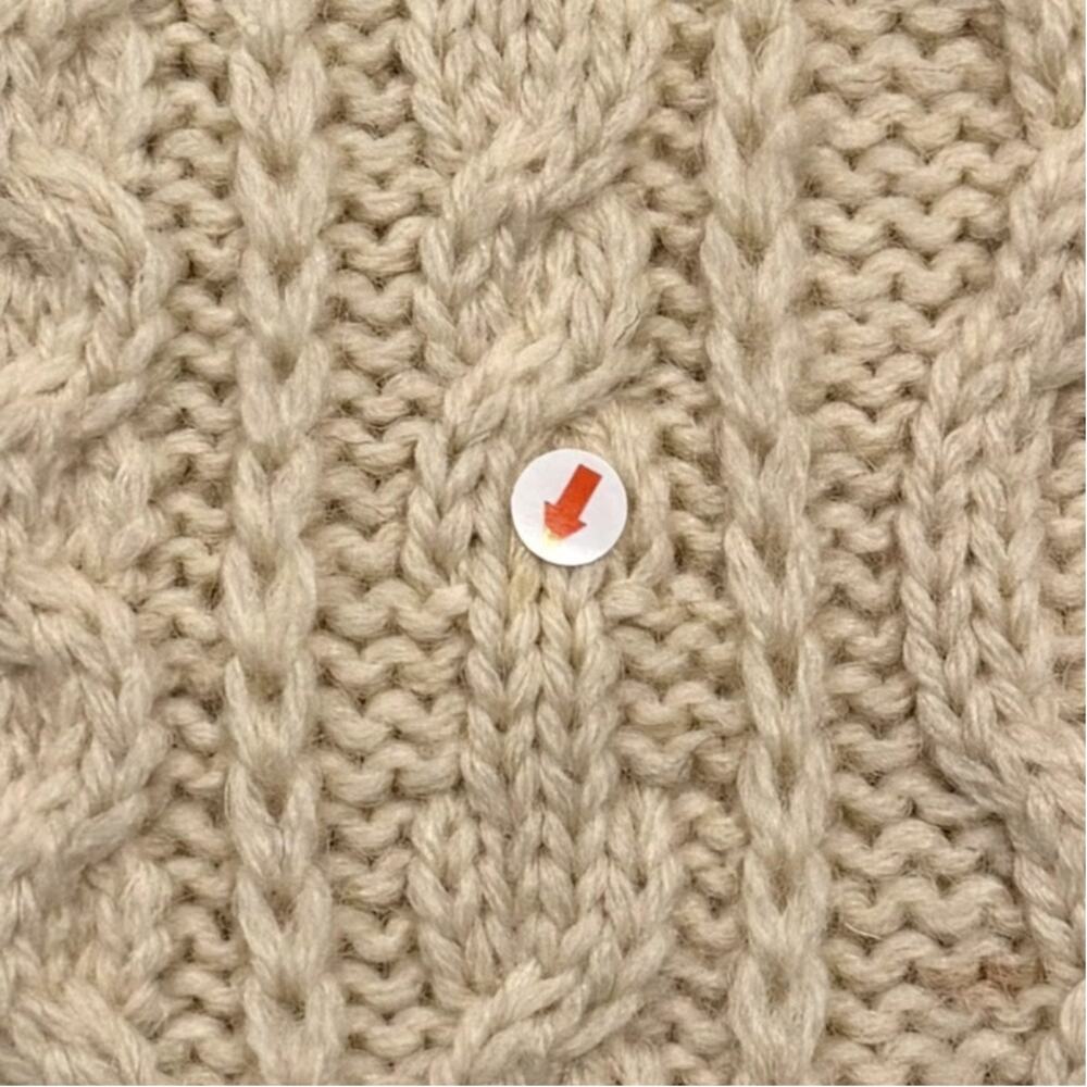 Inis Crafts Vintage Aran Cable Knit Chunky Fisherman Roll Neck Wool Sweater S - Picture 6 of 9